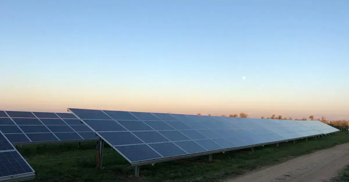 Portable power station and folding solar panel set up outdoors for emergency backup