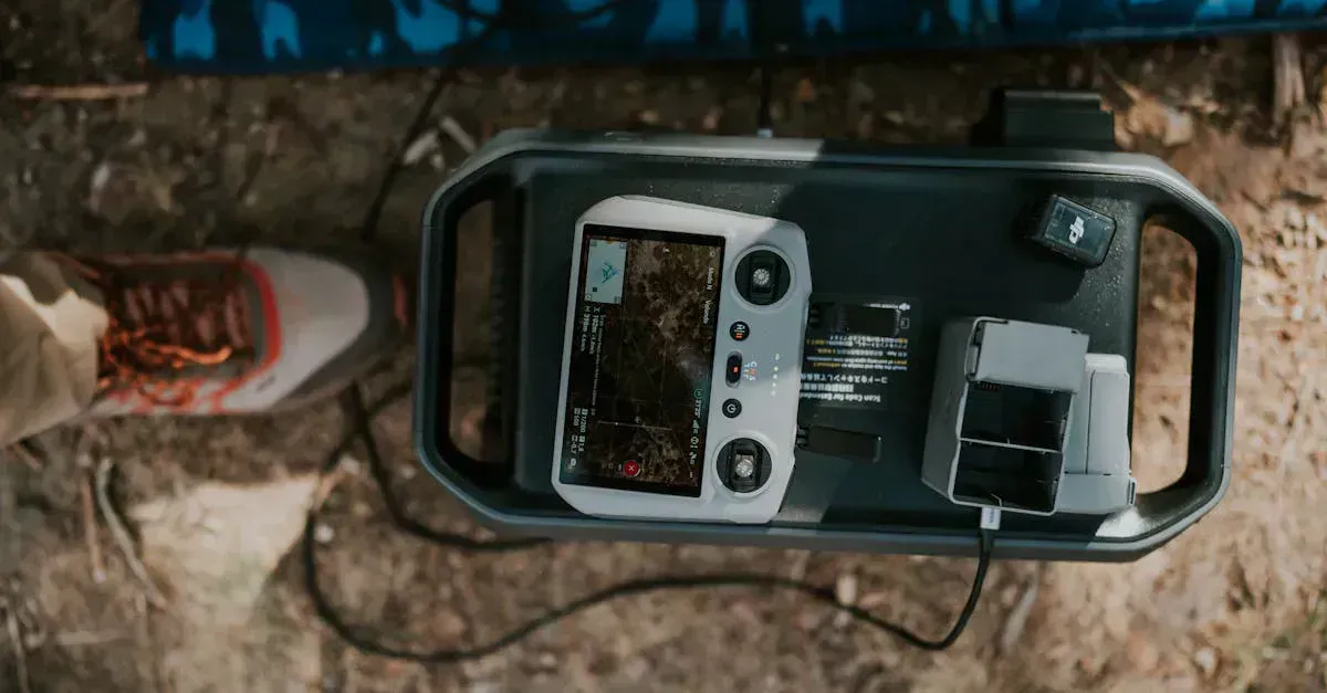 Portable power station and folding solar panel set up outdoors with no wiring