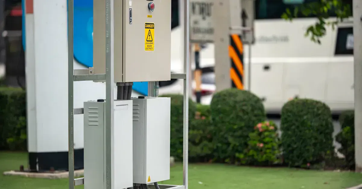 Portable charging station set up outdoors