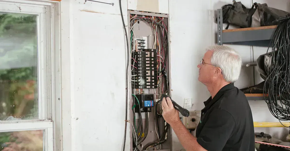 Off-grid electrical wiring and components being connected